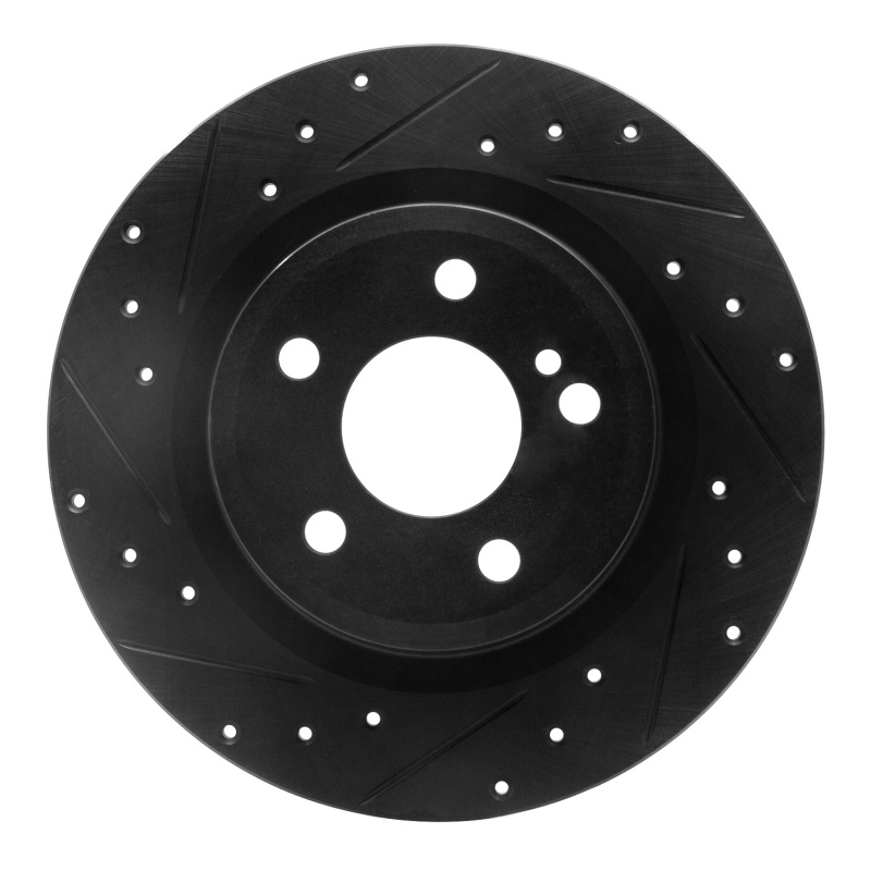 Mercedes-Benz SLC300 Brake Rotor (1) - Rear Left - R1 Concepts - Drilled & Slotted - Black - `12-`20 Mercedes-Benz SLC300 Brake Rotor (1) - Rear Left - R1 Concepts - Drilled & Slotted - Black - `12-`20